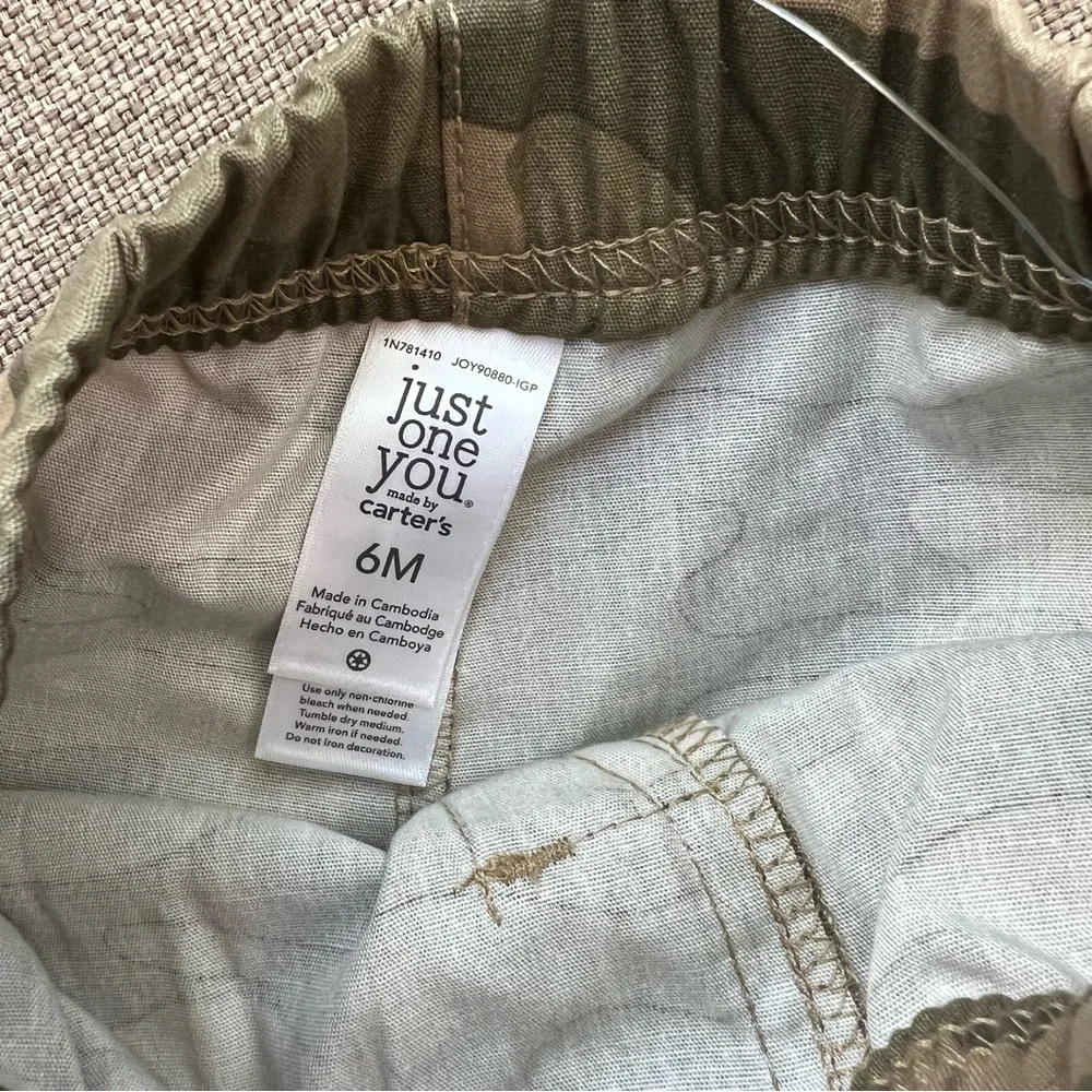 NWOT‎ Carter's Just One You Baby Boys' Camo Top & Bottom Set Olive Size 6 Month